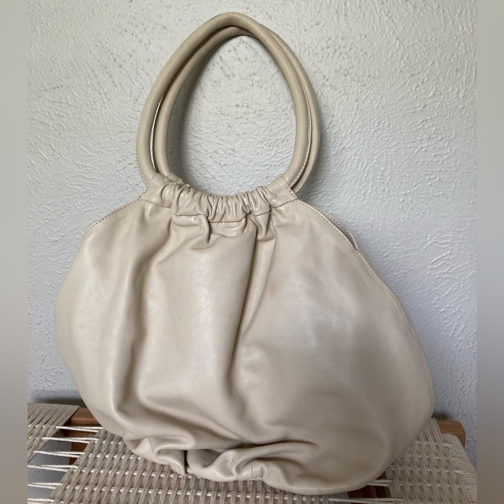 Ceri Hoover white leather bag